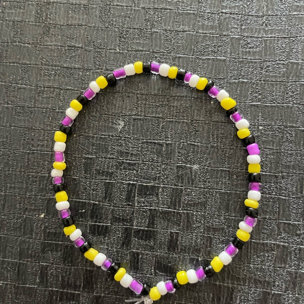 OHM-Made by Lo  Nonbinary PRIDE bracelet.